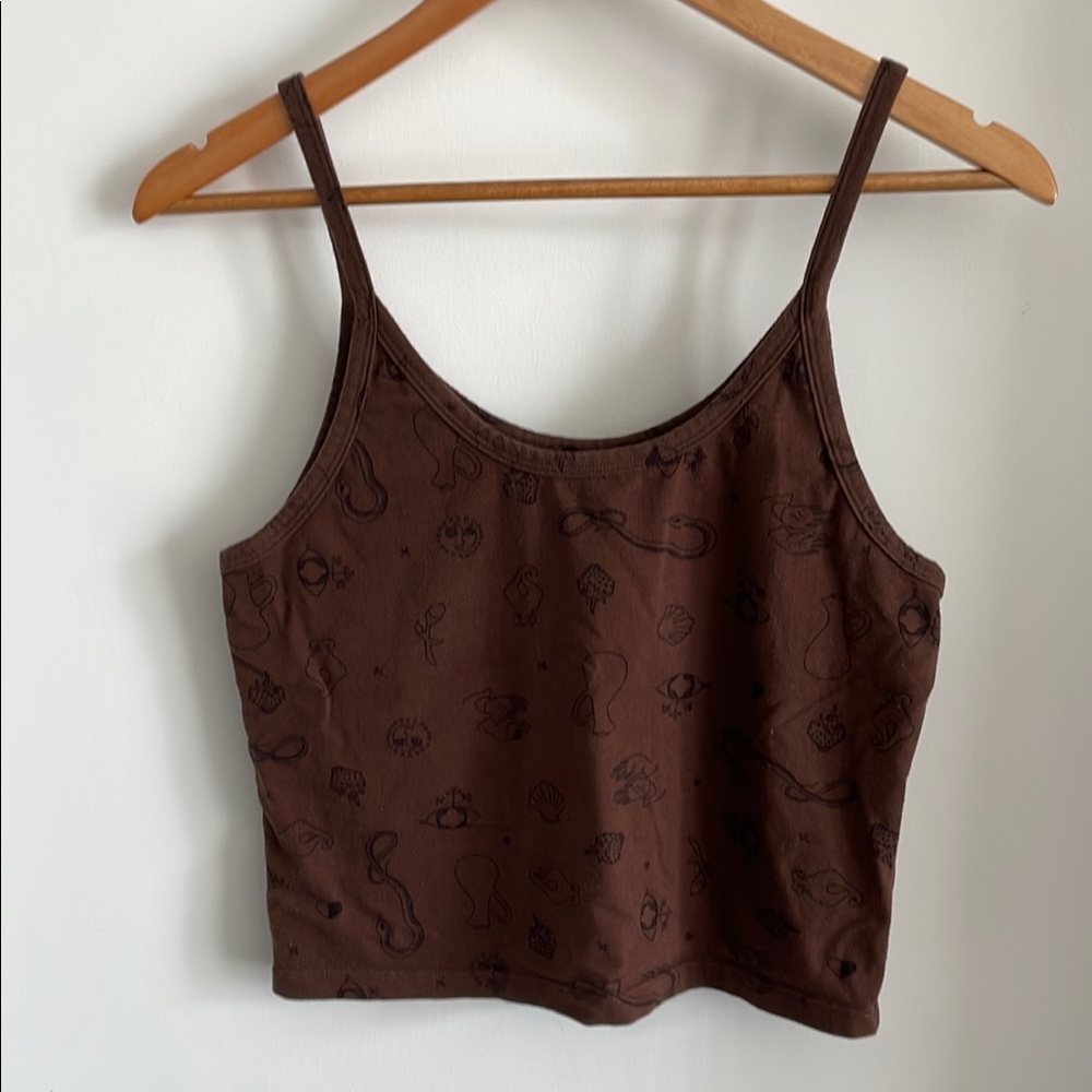 ARQ Brown “Charms” Patterned Camisole